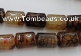 CAG4133 15.5 inches 10*14mm tube dragon veins agate beads