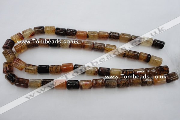 CAG4133 15.5 inches 10*14mm tube dragon veins agate beads