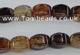 CAG4146 15.5 inches 8*12mm tetrahedron dragon veins agate beads