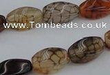 CAG4149 15.5 inches 6*12mm twisted rice dragon veins agate beads