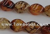 CAG4150 15.5 inches 8*12mm twisted rice dragon veins agate beads