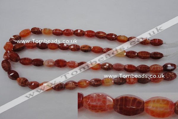 CAG4172 15.5 inches 9*14mm faceted hexahedron natural fire agate beads