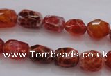 CAG4175 15.5 inches 9*12mm faceted nuggets natural fire agate beads