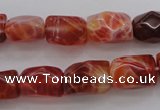 CAG4177 15.5 inches 10*14mm faceted nuggets natural fire agate beads