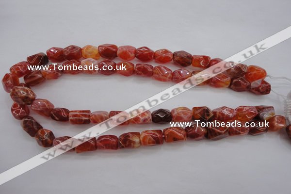 CAG4177 15.5 inches 10*14mm faceted nuggets natural fire agate beads