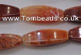 CAG4188 15.5 inches 10*30mm tetrahedron natural fire agate beads