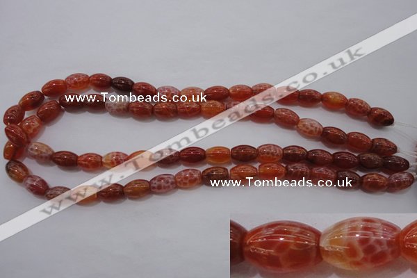 CAG4190 15.5 inches 8*12mm rice natural fire agate beads