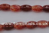 CAG4192 15.5 inches 7*12mm hexahedron natural fire agate beads