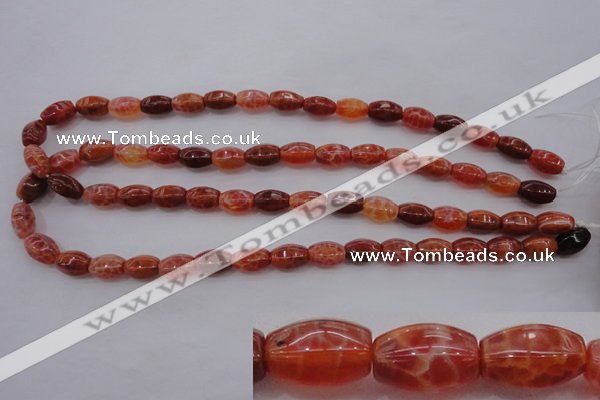 CAG4192 15.5 inches 7*12mm hexahedron natural fire agate beads