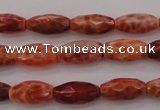 CAG4194 15.5 inches 8*14mm faceted rice natural fire agate beads