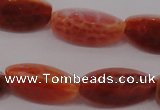 CAG4200 15.5 inches 8*16mm twisted trihedron natural fire agate beads