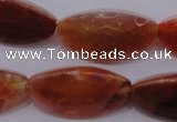 CAG4205 15.5 inches 10*20mm trihedron natural fire agate beads