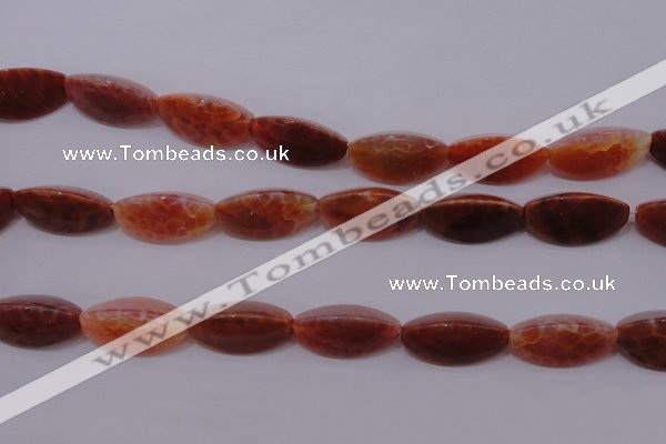 CAG4205 15.5 inches 10*20mm trihedron natural fire agate beads