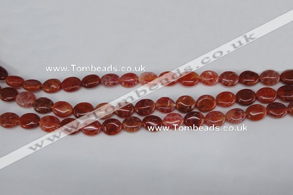 CAG4210 15.5 inches 8*10mm oval natural fire agate beads