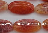 CAG4218 15.5 inches 15*30mm oval natural fire agate beads