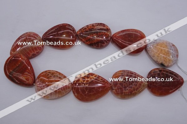 CAG4222 15.5 inches 30*40mm flat teardrop natural fire agate beads