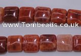 CAG4227 15.5 inches 10*10mm square natural fire agate beads