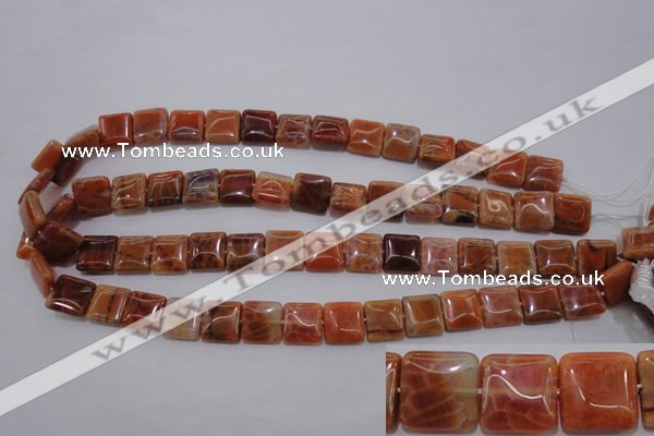 CAG4228 15.5 inches 12*12mm square natural fire agate beads