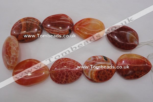 CAG4233 15.5 inches 28*40mm - 33*45mm freeform natural fire agate beads