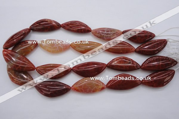 CAG4236 15.5 inches 18*39mm triangle natural fire agate beads