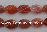 CAG4238 15.5 inches 10*14mm twisted oval natural fire agate beads