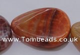 CAG4248 15.5 inches 30*40mm twisted flat teardrop natural fire agate beads