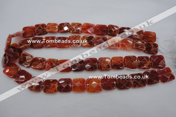 CAG4252 15.5 inches 16*16mm faceted square natural fire agate beads