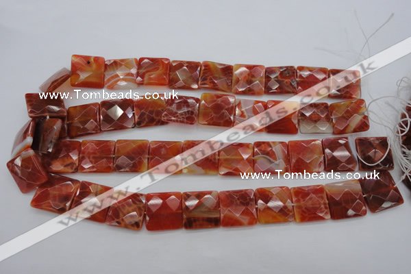 CAG4253 15.5 inches 18*18mm faceted square natural fire agate beads