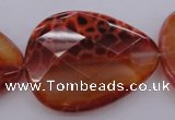 CAG4277 15.5 inches 30*40mm faceted flat teardrop natural fire agate beads