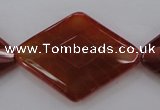 CAG4279 15.5 inches 28*40mm faceted diamond natural fire agate beads