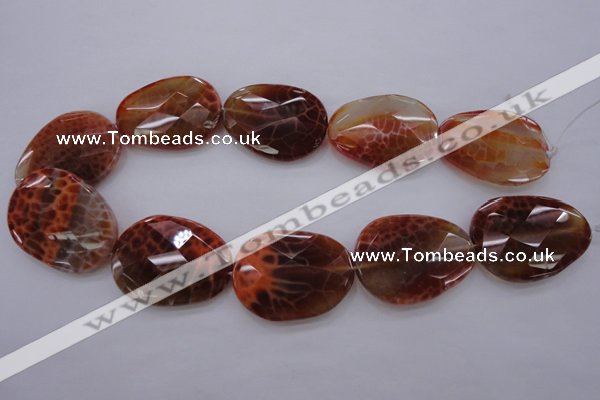 CAG4280 15.5 inches 28*39mm faceted freeform natural fire agate beads