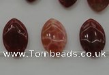 CAG4295 Top-drilled 12*18mm marquise natural fire agate beads