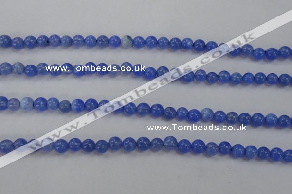 CAG4300 15.5 inches 4mm round dyed blue fire agate beads