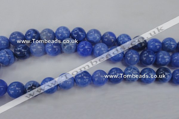 CAG4304 15.5 inches 12mm round dyed blue fire agate beads