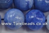 CAG4305 15.5 inches 14mm round dyed blue fire agate beads