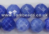 CAG4313 15.5 inches 10mm faceted round dyed blue fire agate beads