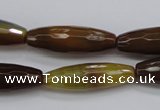 CAG4335 15.5 inches 10*30mm faceted rice botswana agate gemstone beads