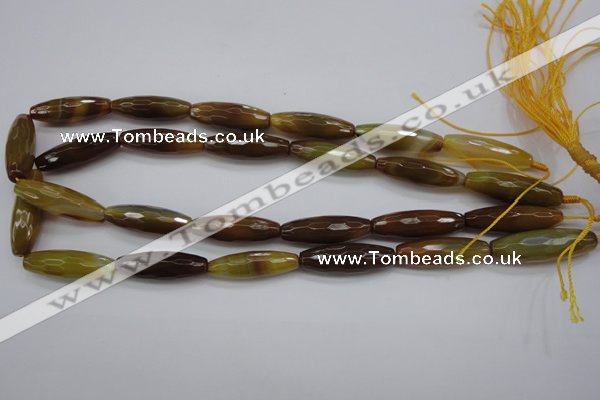 CAG4335 15.5 inches 10*30mm faceted rice botswana agate gemstone beads