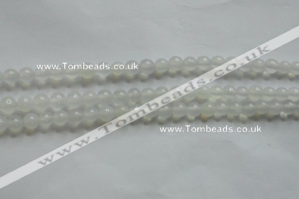 CAG4340 15.5 inches 4mm round white agate beads wholesale