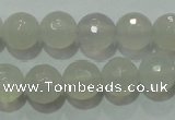 CAG4350 15.5 inches 8mm faceted round white agate beads wholesale