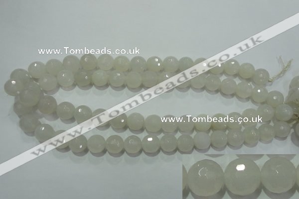 CAG4351 15.5 inches 10mm faceted round white agate beads wholesale