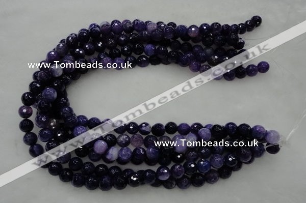 CAG436 15.5 inches 10mm faceted round dark purple agate beads