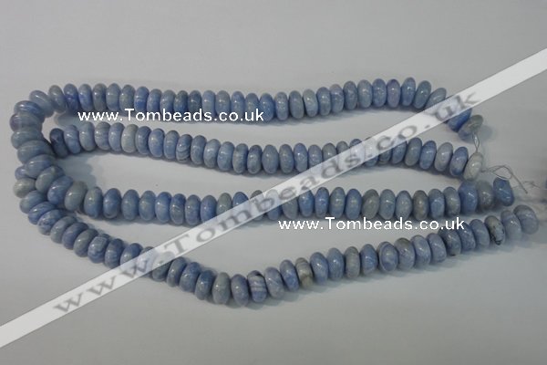 CAG4373 15.5 inches 6*12mm rondelle dyed blue lace agate beads