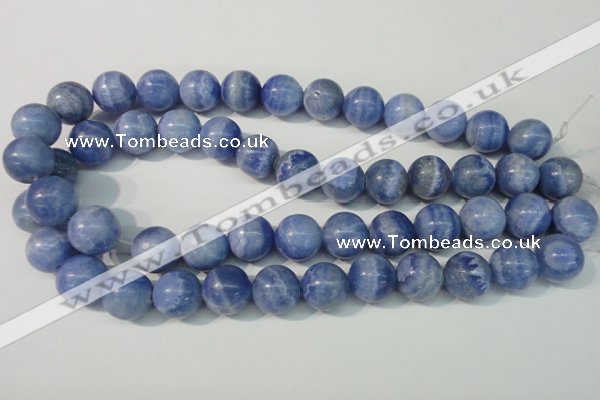 CAG4375 15.5 inches 16mm round dyed blue lace agate beads