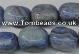 CAG4379 15.5 inches 15*20mm nuggets dyed blue lace agate beads