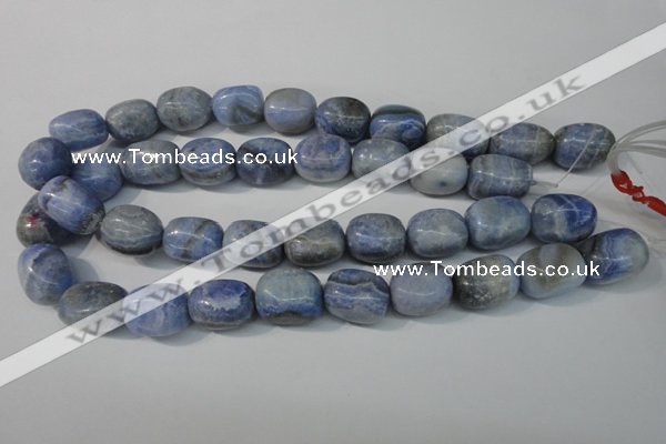 CAG4379 15.5 inches 15*20mm nuggets dyed blue lace agate beads