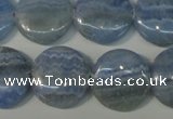 CAG4382 15.5 inches 20mm flat round dyed blue lace agate beads