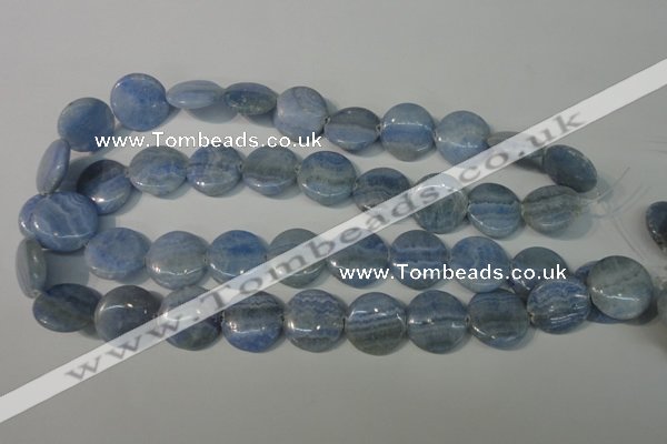 CAG4382 15.5 inches 20mm flat round dyed blue lace agate beads