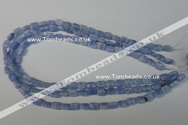 CAG4387 15.5 inches 8*10mm rectangle dyed blue lace agate beads