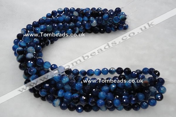 CAG439 15.5 inches 10mm faceted round agate beads wholesale